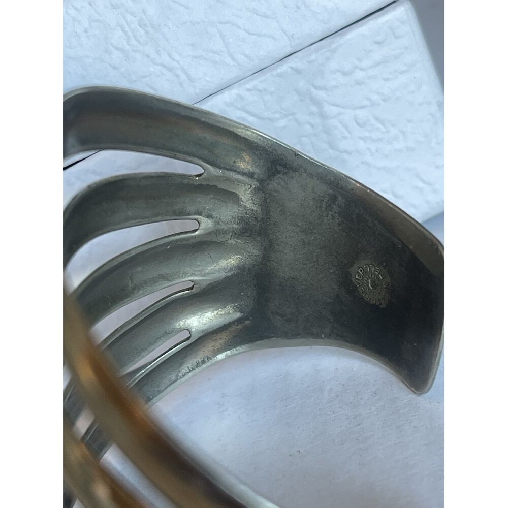 VTG Navajo Style Cuff Bracelet BELL TRADING Nickel Silver Five Band Southwest - Picture 9 of 13